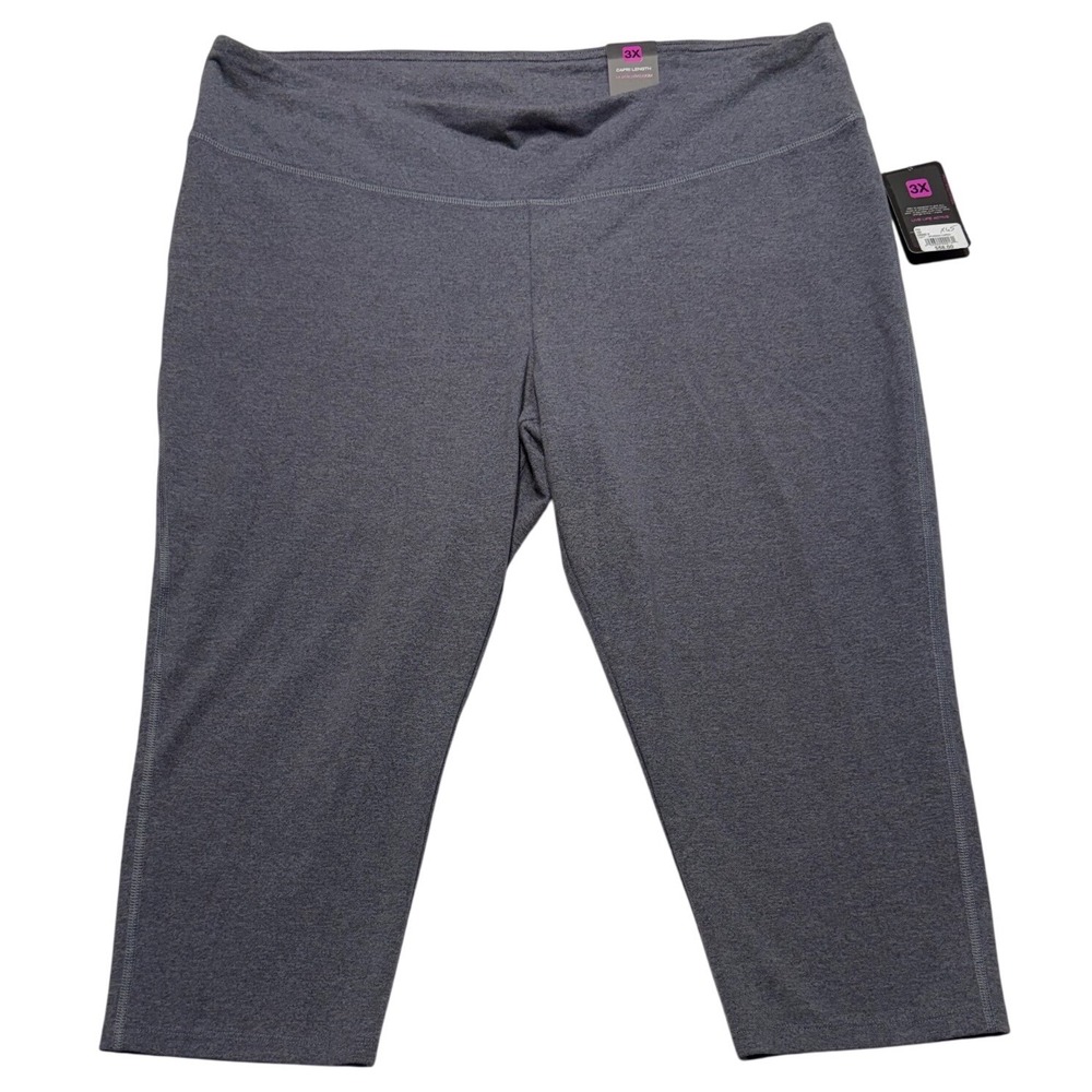 RBX Active Capri Leggings Plus Size 3X Charcoal Gray Heathered Yoga Pants NWT